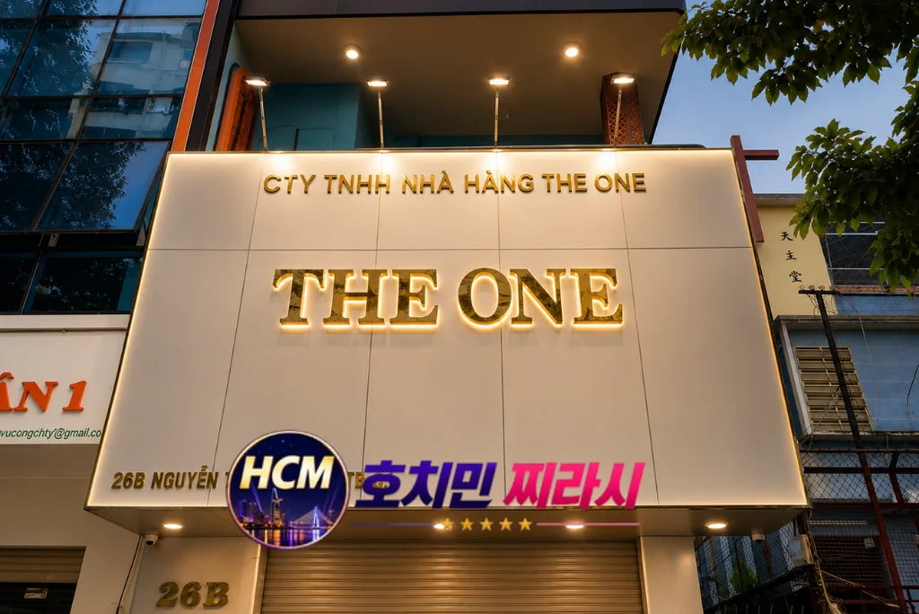 호치민 더원 가라오케 건물 바깥 분위기입니다.